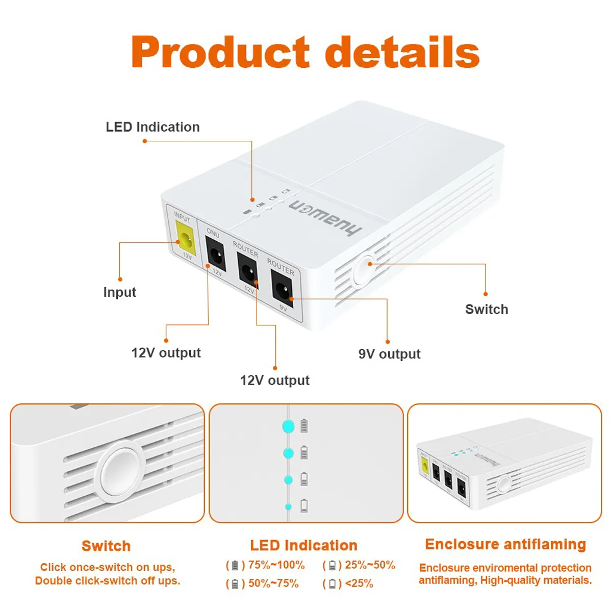 Mini Portable Ups Power Supply by Huawen 2