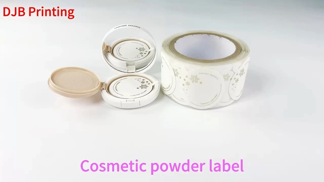 Étiquettes de poudre en vrac personnalisées pour papier enduit, UV d'écran de soie, estampilluant en or et LALING MATTE Étiquette personnalisée pour l'étiquette d'emballage personnalisé Cosmetics 1