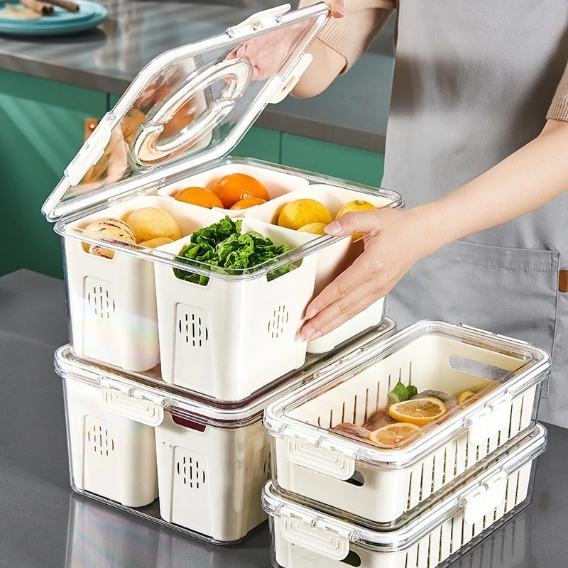 New Vegetable and Fruit Fresh-keeping Box, Creative Portable Compartment Refrigerator Storage Box 1