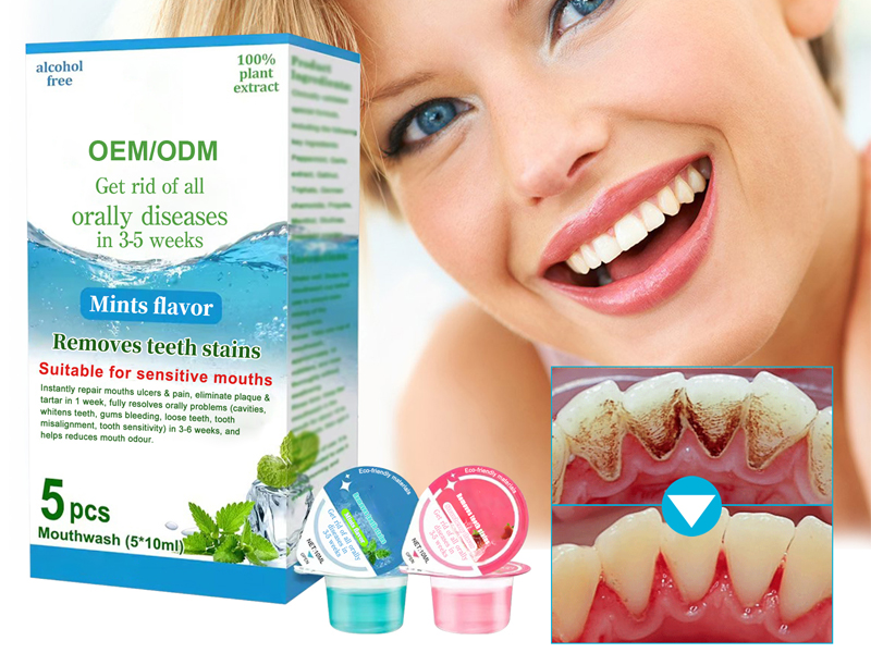 Mints flavor Removes teeth stains Jelly cup mouthwash 2