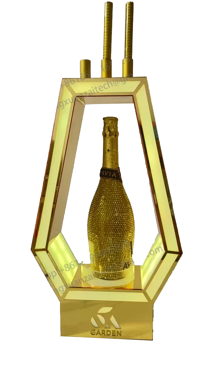 Xingxuancai Custom LED Bottle Presenter Rechargeable Gold Mirror Acrylic 7-Color LED Effects For Nightclub-1740654239412989 3