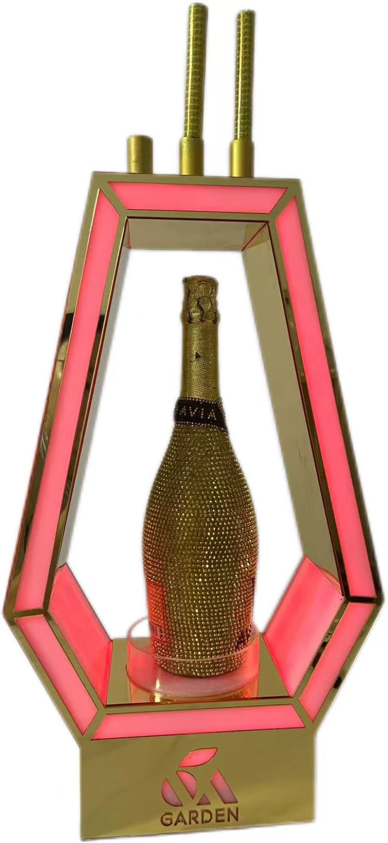 Xingxuancai Custom LED Bottle Presenter Rechargeable Gold Mirror Acrylic 7-Color LED Effects For Nightclub-1740654239412989 6