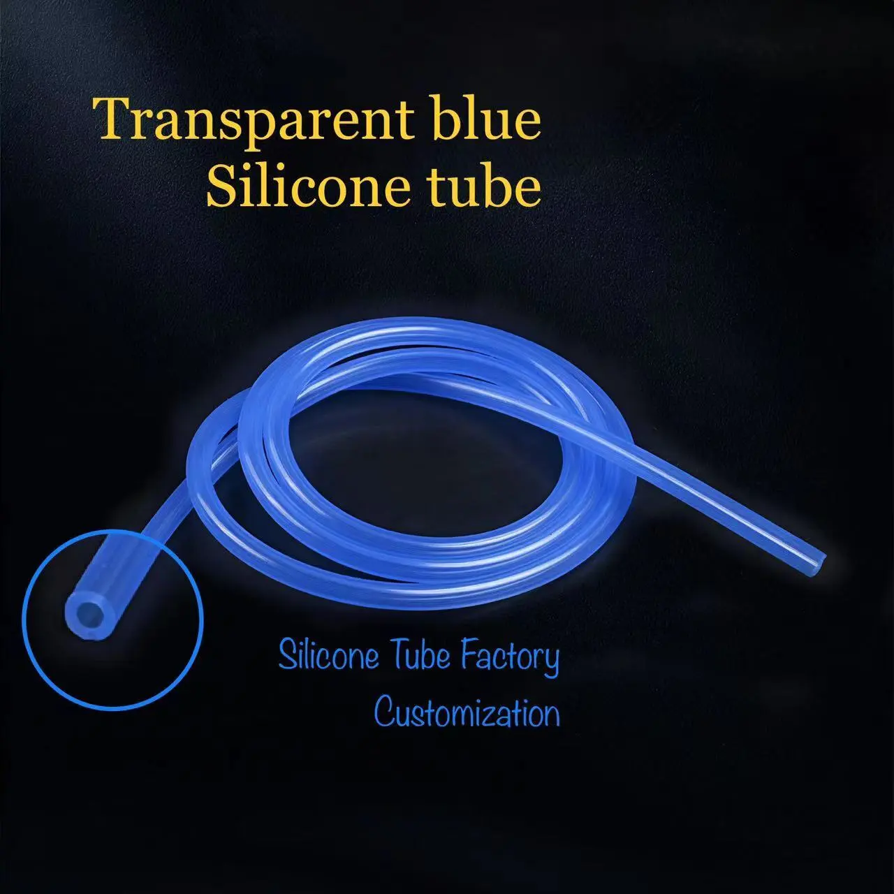 Transparent blue silicone tube 1