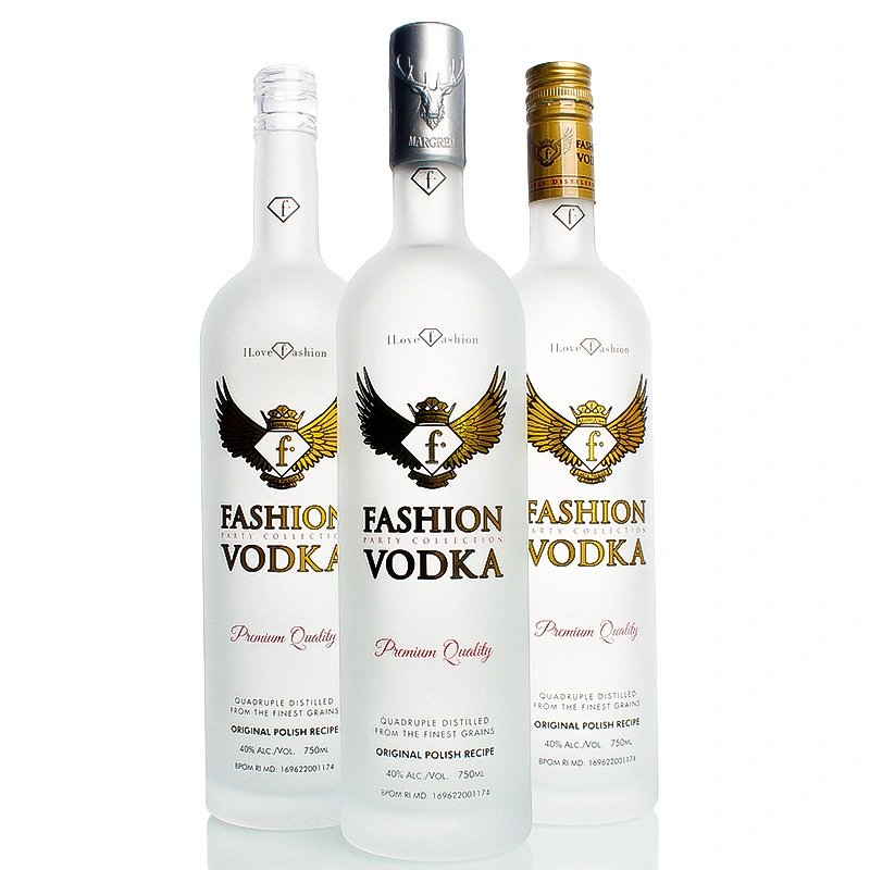 750ml Frosted Extra Flint Vodka Glass Bottle With Screw Cap 1