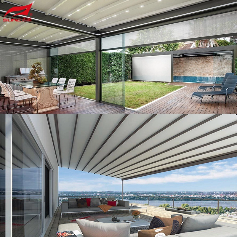 Commercial Outdoor Waterproof Retractable Roof Pergola System 2