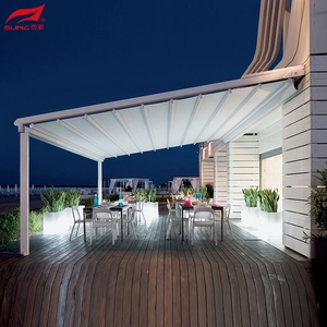 Ihe mkpuchi PVC na-enweghị mmiri na-adịgide adịgide na elu ụlọ Pergola nwere ike ịgbagha