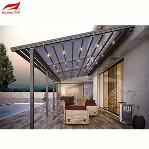 Ihe mkpuchi PVC Patio na-enweghị mmiri nwere akwa mkpuchi Pergola