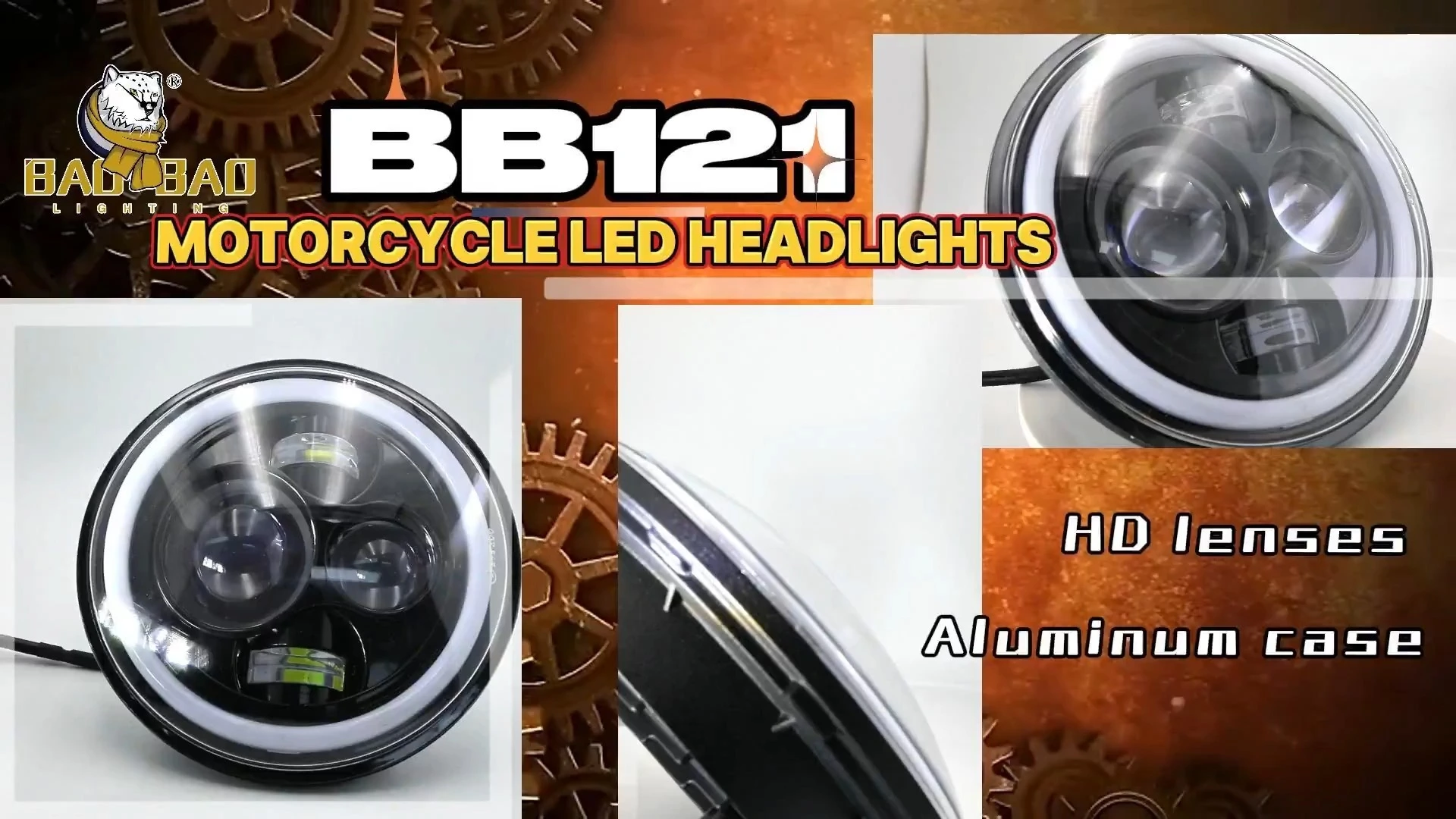 Baobao BB121 مصباح أمامي LED دائري مقاس 7 بوصة مع شعاع عالي/منخفض 1