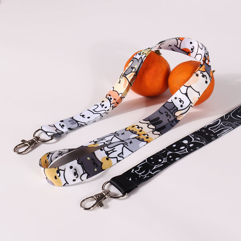 Polyester Lonyards Cartoon Pattern Design Student Custom Student Long Lanyard 5
