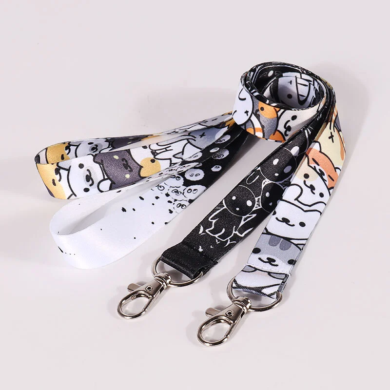 Polyester lanyards tecknad mönster design anpassad student lång lanyard 1