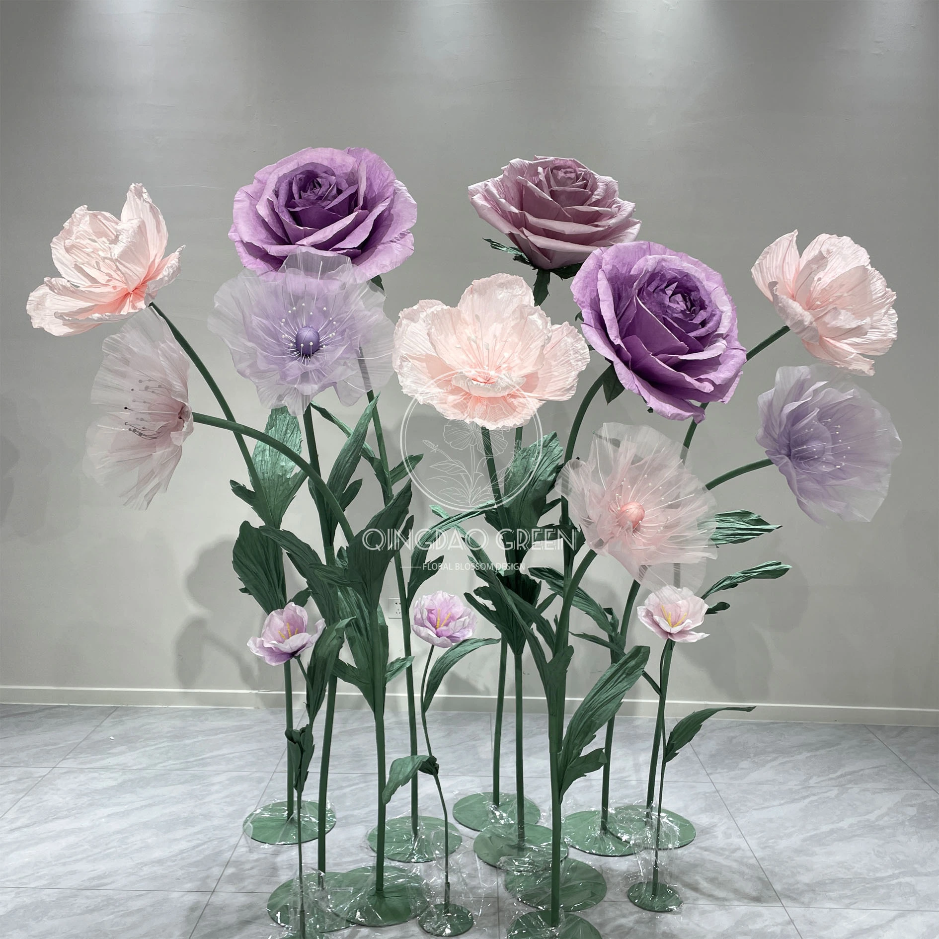 Couleur rouge et violet personnalisée Fleur de rose géant