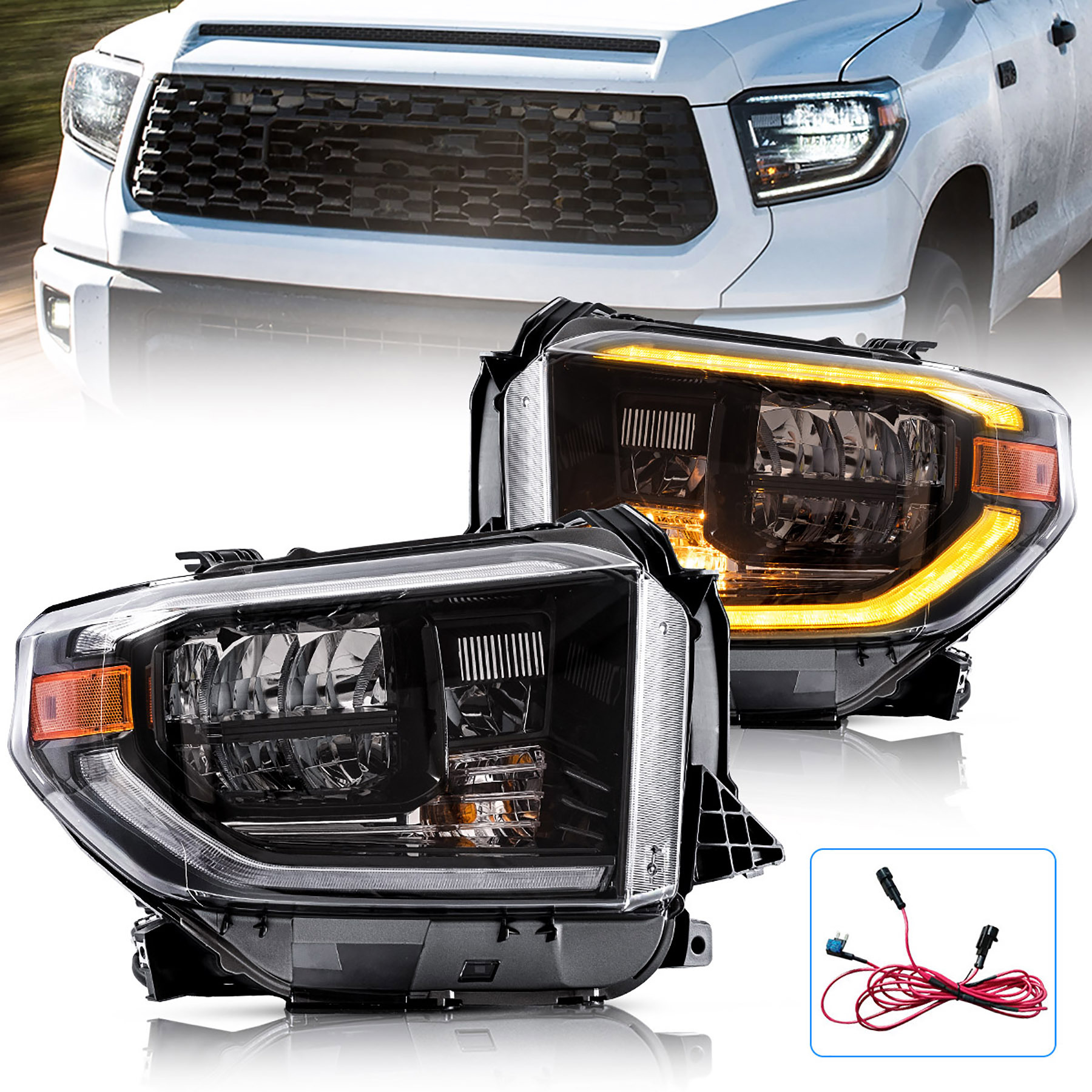 Сборка светодиодов автомобилей для Toyota Tundra 2014 в передней лампе 2