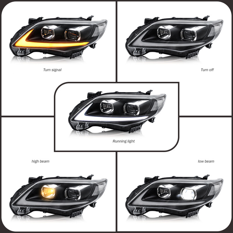 Car LED Headlights Toyota Corolla 2011-2013 DRL Front Lamp 3