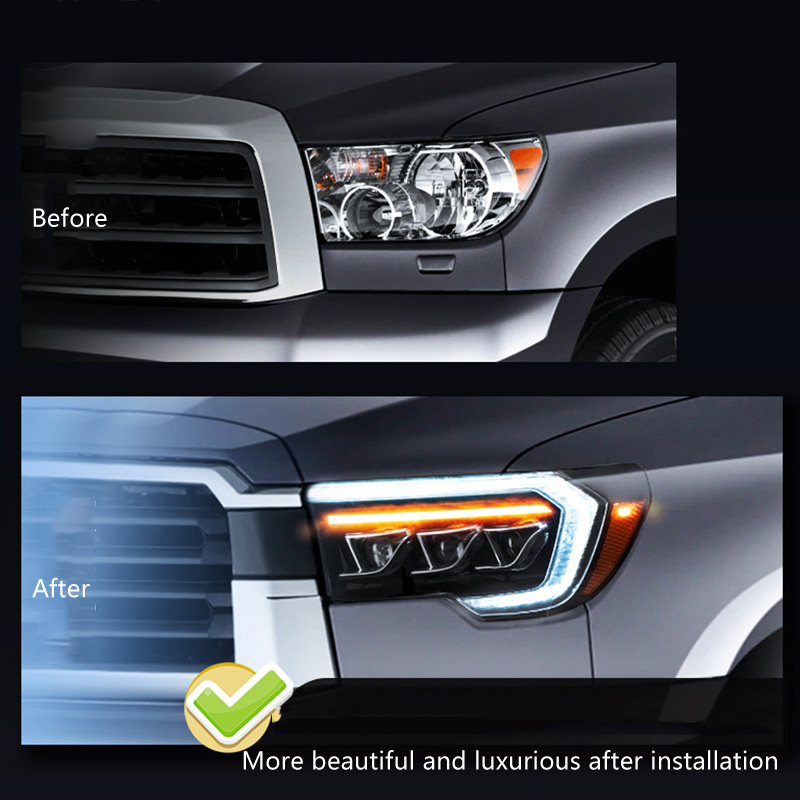 For Toyota Tundra Car LED Headlights Assembly DRL Front Lamp 5