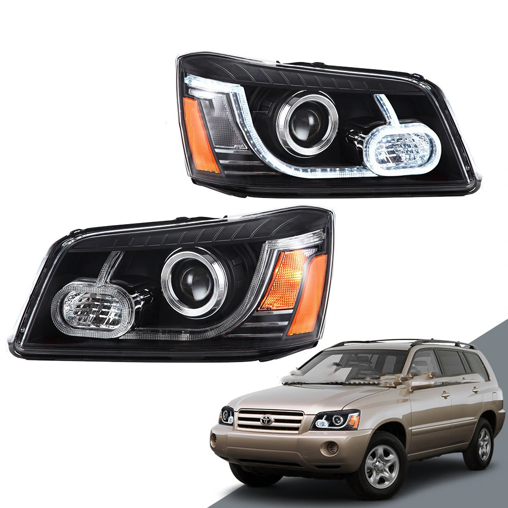 Автомобильные светодиодные фары в сборе для Toyota Highlander 2001-2007 Передняя лампа 1