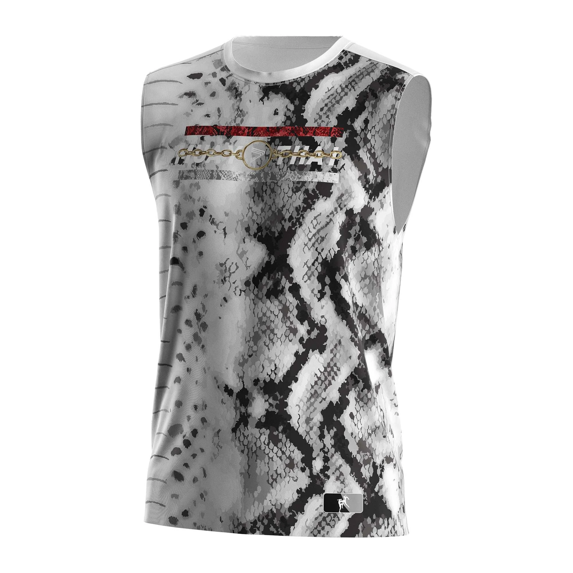 White-python Metal Muay Thai Sleeveless Crew Neck T Shirt Boxing 1