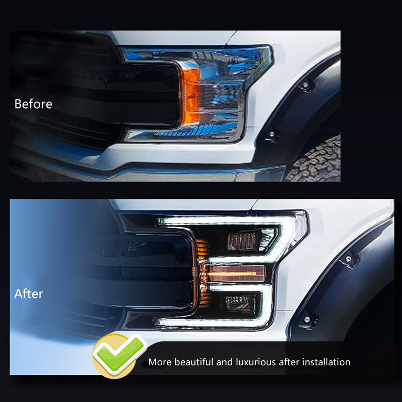 Car LED Headlights Assembly For Ford F150 Raptor 2018-IN Front Lamp 5