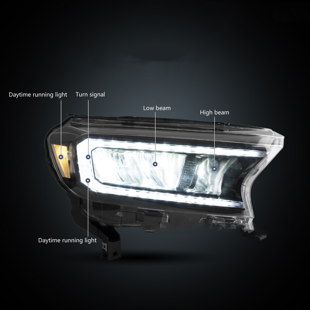 Headlights Assembly For Ford Ranger Daytime Running Lights Head Lamp 6