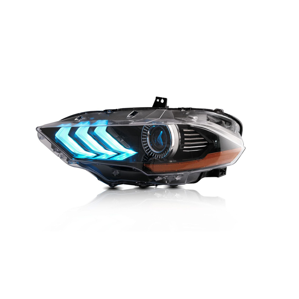 RGB LED Car Headlights Assembly Front Lamp For Ford Mustang 3