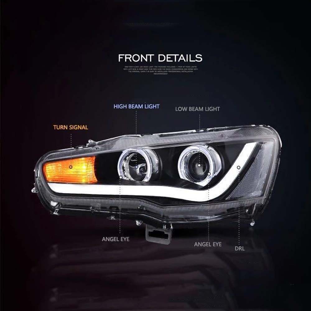 Car LED Headlights For Mitsubishi Lancer 2008-2016 Front Lamp 6