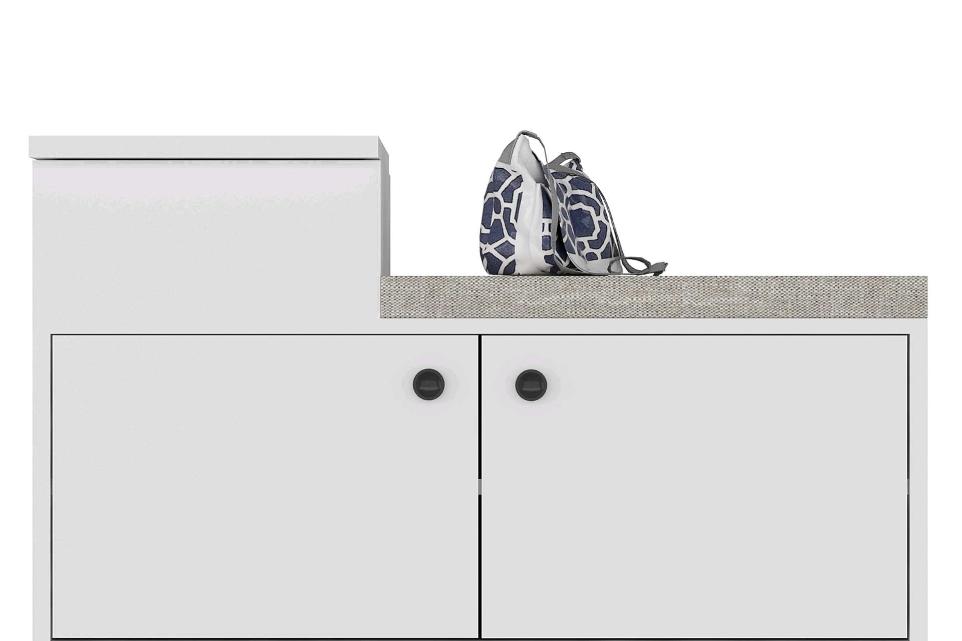Meuble à chaussures en bois MDF avec deux portes Blanc 1