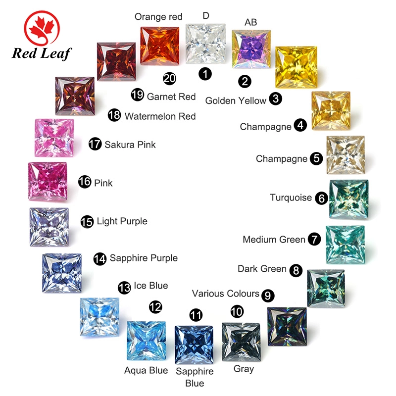MOISSANITE MOISSANITE PRINCIPIA REDLEAD PRINCESA CUTO MOISSANITE GRA Certificado Mayorista Mayor de Moissanite 1
