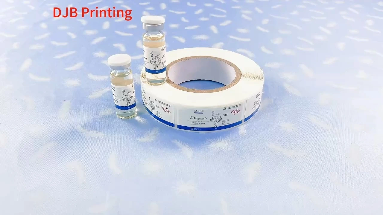 Materiali vinilici, verniciatura opaca, stampa CMYK e stampa a colori spot per etichette sanitarie personalizzate a doppio strato 1