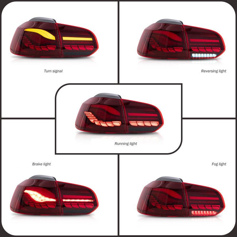Car LED Taillights Assembly Rear Lamp For Volkswagen Golf 6 5