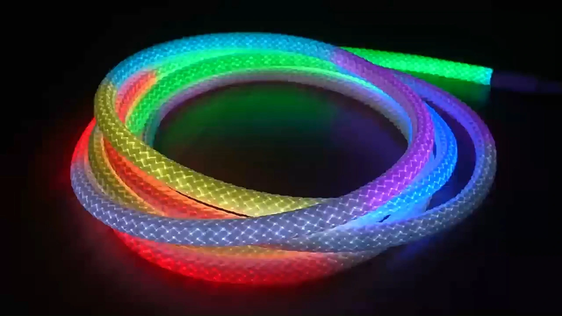 Hongsheng HOSHAEM LED RGB Redondo Reticulado Tira de Luz 360° Luminoso DC5V IP67 Luz de Neon Flexível Linha de Montagem Luz Atacado 1