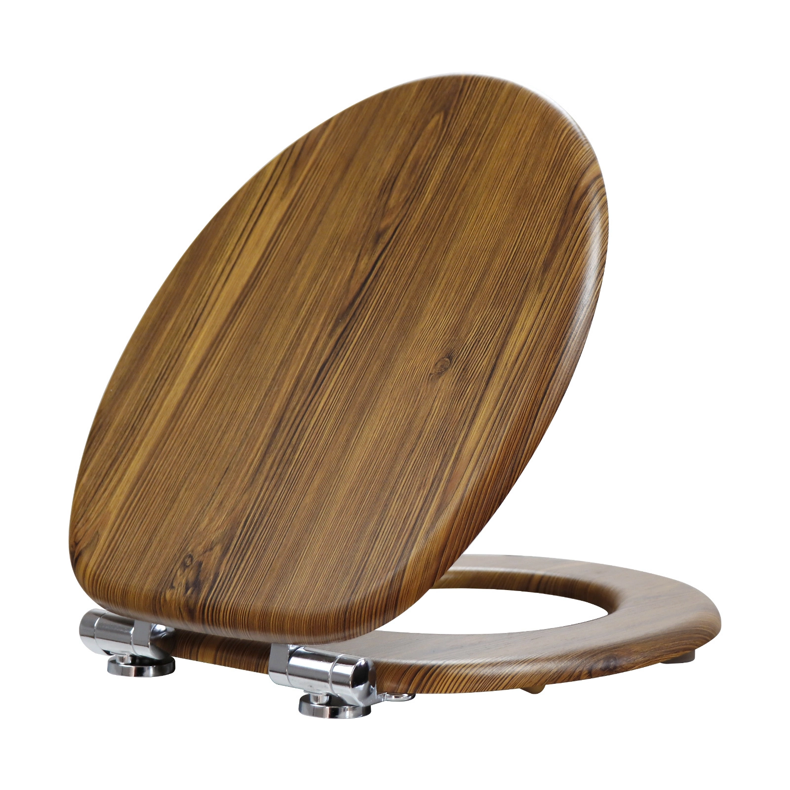 Fanmitrk Elegant Ancient Pine Finish MDF toiletsæde med Soft-Close hængsler 1