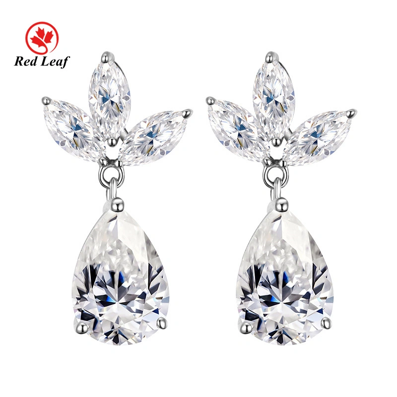 Redleaf D Color VVS 18K Pear Cut Moissanite Stud Congring Lab Manufacturers 1