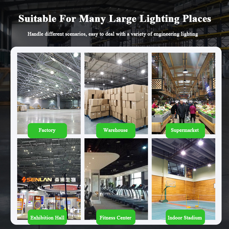 Hongsheng HOSHAEM LED High Bay Light pour usine entrepôt atelier super lumineux industriel suspension 100W 150W 180-265V 4