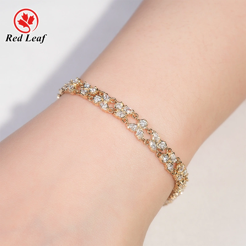 Redleaf 14K Yellow Gold D VVS1 Lab Grown Diamond Bracelets IGI Certified Wholesale Lab Diamond Jewelry 1