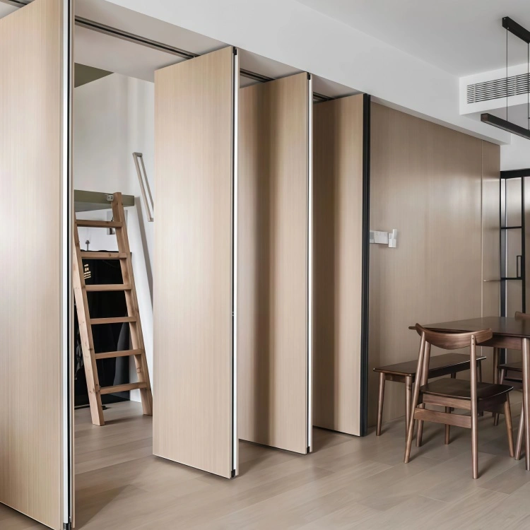Solid Wood Indoor Folding Door with Secure Installation and Space Solid Wood Indoor Folding Door with Secure Installation and Space