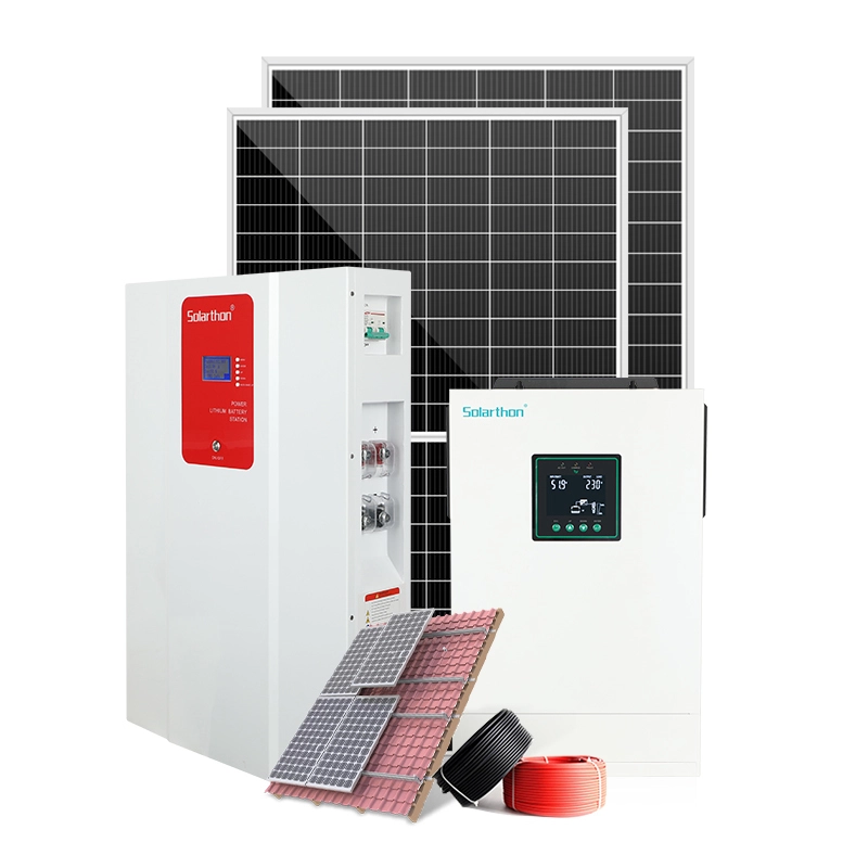 Complete Kit Solar Power System11KW 7.5KWH Single Phase Inverter Hybrid Off Grid Solar Energy Storage System Set 1