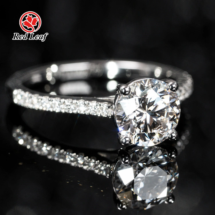 Redleaf 2CT redondeo redondeo de 18 km de oro blanco laboratorio de diamantes laboratorio de joyas de diamantes cultivados fabricantes 1