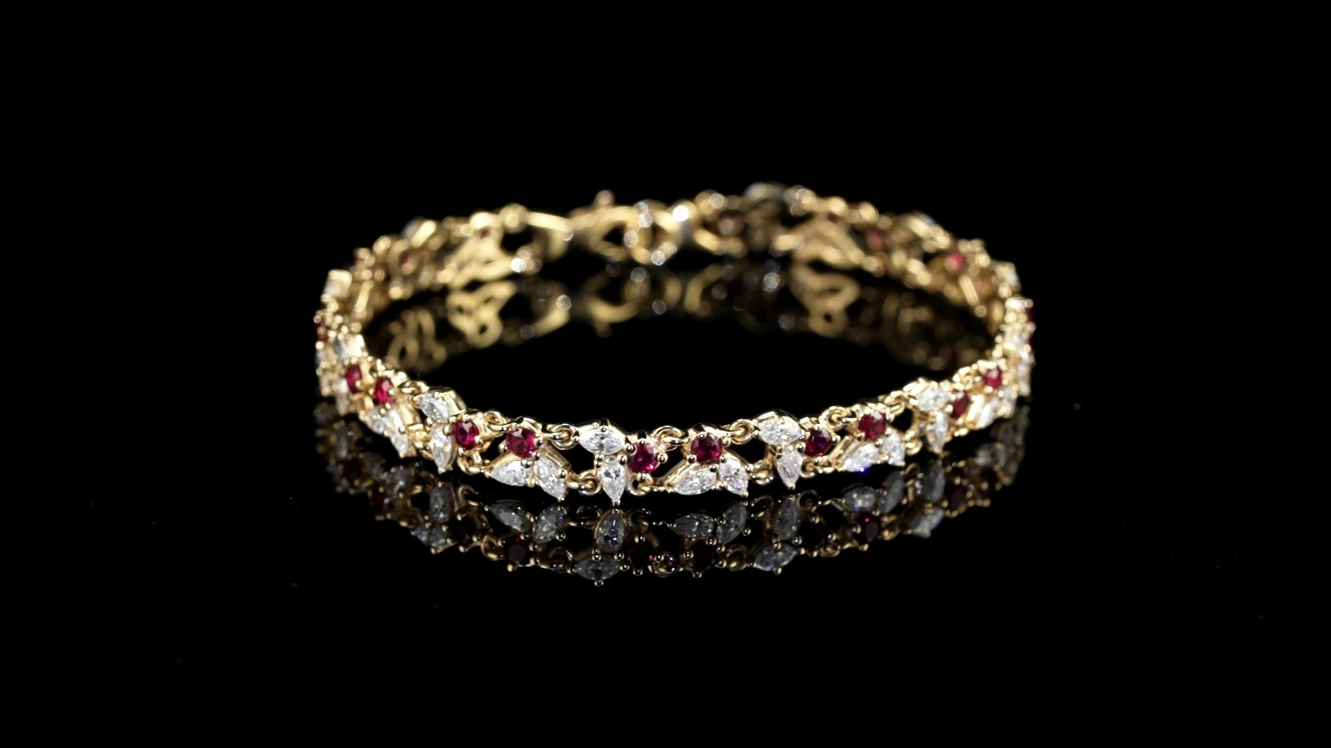 Redleaf Hot 14K Yellow Gold Moissanite Bracelet Lab Grown Ruby Bracelets Custom Lab Made Jewelry 1