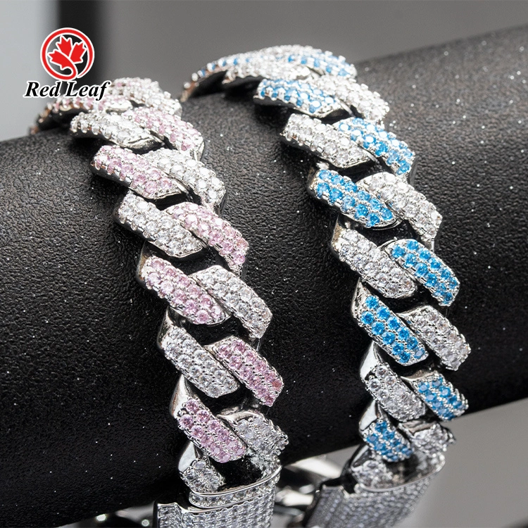 D VVS 14K pulsera de moissanita Laboratorio de la cadena cubana de joyas cultivadas 1