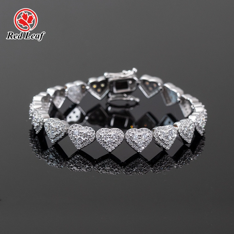 Heart Shape Lab Grown Diamond Bracelet 18K White Gold Lab Made Diamond Jewelry Wholesale-Redleaf 1