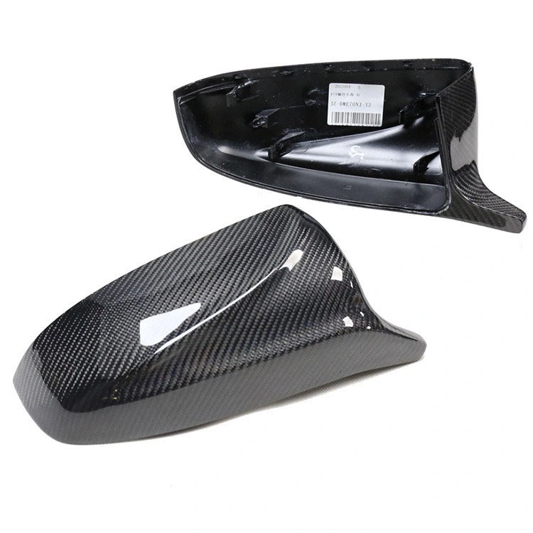 Capa de espelho retrovisor de carro com caixa de fibra de carbono para X5 X6 E70 E71 1