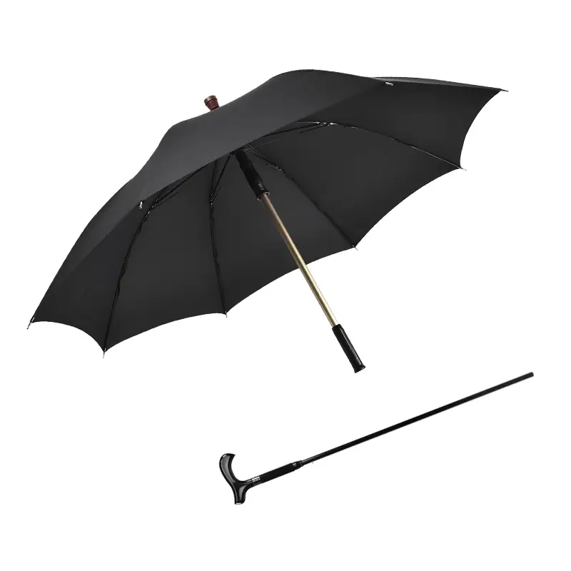 Innovativer, gerader, individuell gestalteter, manuell abnehmbarer Spazierstock-Regenschirm, wasserdichter und winddichter Spazierstock-Regenschirm 1