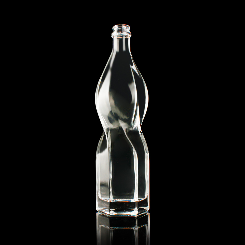 750ml エンボス加工 エクストラフリントリキュールガラスボトル 1