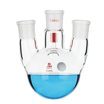 Matraz esférico de cuatro bocas con rosca de vidrio de borosilicato 1