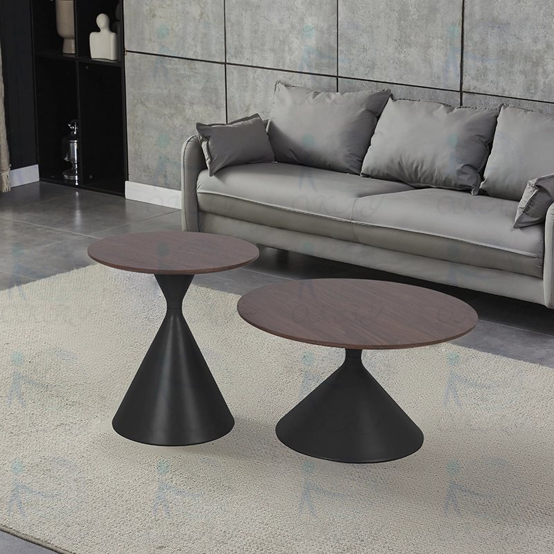 Table basse ronde en pierre MDF minimaliste moderne de haute qualité 1
