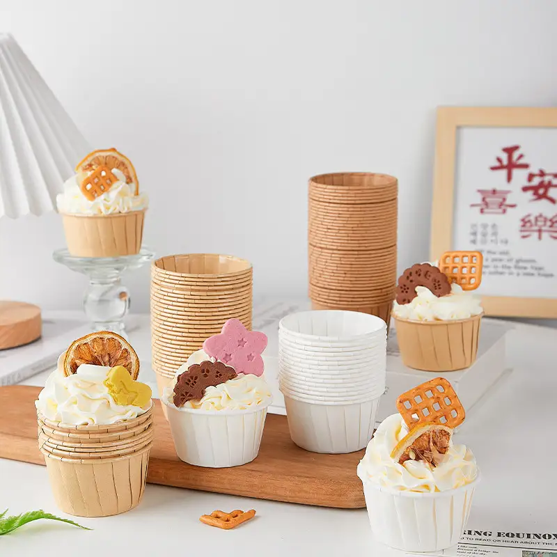 Отпорни на масло хартиени чаши за кекси <000000> Облоги за печење – обвивки за мафини, сос <000000> чаши за натопи, држачи за закуски | Совршен за свадби, забави, пекари <000000> кетеринг 1