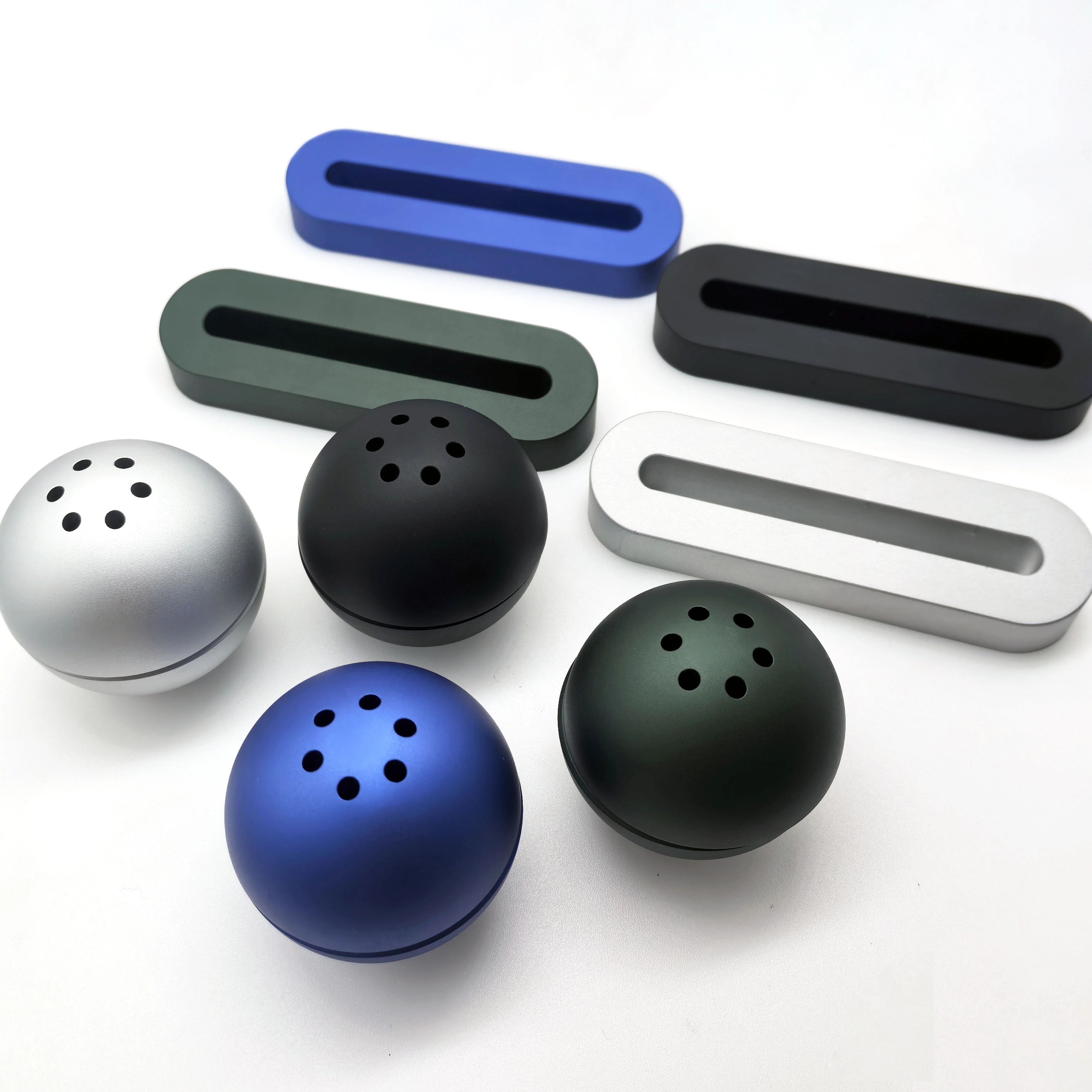 Quemador de incienso esférico exquisito y colorido personalizado con superficie anodizada de aluminio mecanizado por CNC para un ambiente lujoso 1