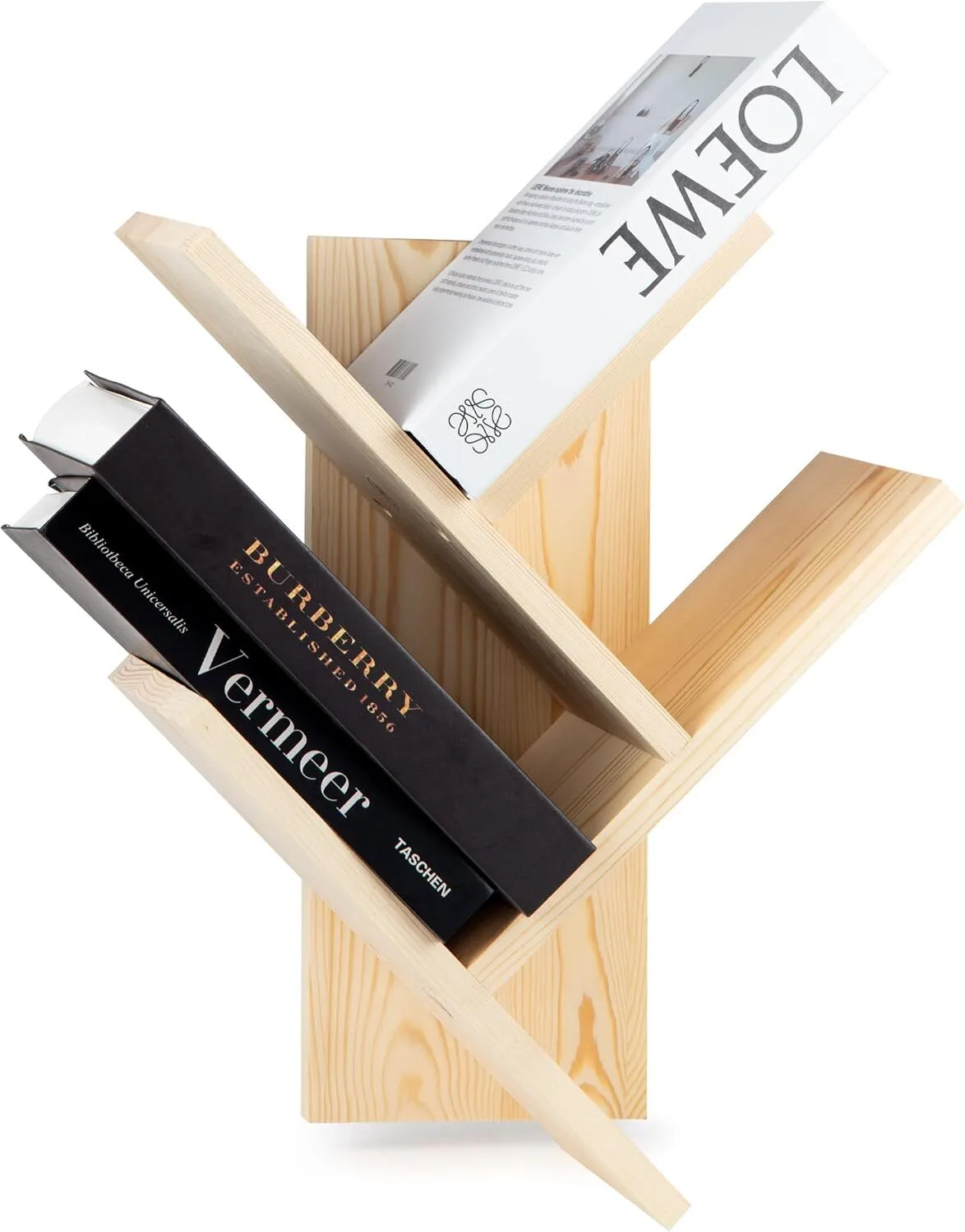 Estantería de pared de 3 niveles de madera de pino con forma de árbol para dormitorio, 7&quot; de profundidad x 14&quot; de ancho x 17&quot; de alto 1