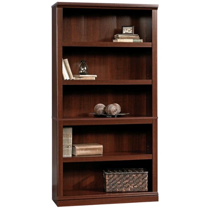 Estantería de madera con 5 estantes para libros y sala de estar 1