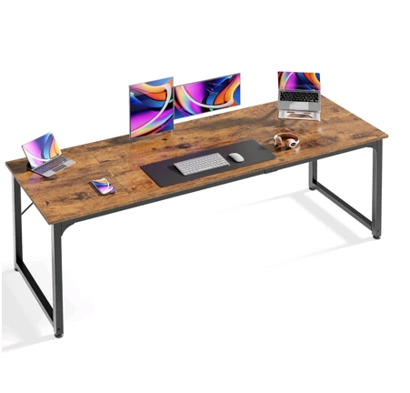 Bureau d&39;écriture en bois pour bureau à domicile, bureau d&39;étude, bureau long et simple, grand espace pour les jambes 1