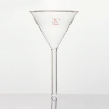 Embudo triangular de vidrio de laboratorio de borosilicato transparente 1